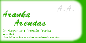 aranka arendas business card