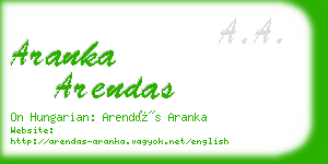aranka arendas business card